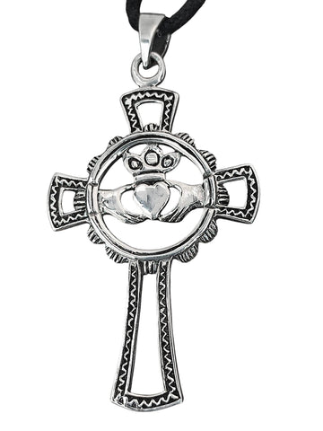 Anhänger 170 Claddagh-Kreuz - Silber