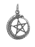 Pentagramm 48 mit Schlangenkette - Silber